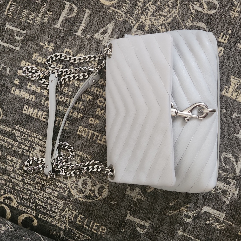 Rebecca Minkoff light grey leather bag